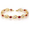 Image 1 : 5.10 CTW Ruby & Diamond Bracelet 10K Yellow Gold - REF-70H9A - 10661