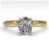 Image 1 : 1 CTW Oval Cut VS/SI Diamond Engagement Designer Ring 14K Yellow Gold - REF-288X8T - 38459