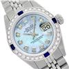 Image 1 : Rolex Men's Stainless Steel, QuickSet, Diam Dial & Diam/Sapphire Bezel - REF-521T2K