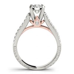 1.95 CTW Certified VS/SI Diamond Pave 2Pc Wedding Set 14K White & Rose Gold - REF-408H8A - 32065