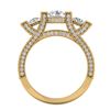 Image 4 : 2.3 CTW VS/SI Diamond Micro Pave 3 Stone Ring 18K Yellow Gold - REF-263T6M - 36958