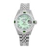 Image 2 : Rolex Men's Stainless Steel, QuickSet, Diam Dial & Diam/Emerald Bezel - REF-521F3M