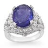 Image 1 : 8.15 CTW Tanzanite & Diamond Ring 14K White Gold - REF-307W8F - 11781