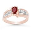 Image 1 : 1.43 CTW Ruby & Diamond Ring 14K Rose Gold - REF-56H8A - 13343