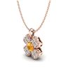 Image 2 : 0.27 CTW Citrine & Micro Pave VS/SI Diamond Necklace 14K Rose Gold - REF-21W3F - 20355