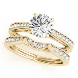 1.44 CTW Certified VS/SI Diamond Solitaire 2Pc Wedding Set 14K Yellow Gold - REF-383X8T - 31732