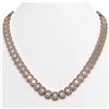 Image 1 : 47.12 CTW Emerald Cut Diamond Designer Necklace 18K Rose Gold - REF-10014N2Y - 42840