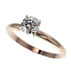 0.78 CTW Certified H-SI/I Quality Diamond Solitaire Engagement Ring 10K Rose Gold - REF-118K2W - 363