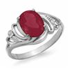 Image 1 : 2.25 CTW Ruby & Diamond Ring 18K White Gold - REF-34H9A - 13871