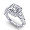 2.53 CTW Princess VS/SI Diamond Solitaire Art Deco Ring 18K White Gold - REF-509W3F - 37124