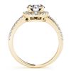 Image 5 : 0.9 CTW Certified VS/SI Diamond Solitaire Halo Ring 18K Yellow Gold - REF-132H4A - 26813