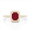 Image 1 : 1.25 CTW Ruby & Micro Pave VS/SI Diamond Halo Ring 10K Yellow Gold - REF-34Y2K - 22909