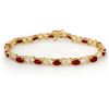 Image 1 : 8.55 CTW Ruby & Diamond Bracelet 14K Yellow Gold - REF-78N2Y - 13950