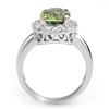 Image 2 : 3.40 CTW Green Tourmaline & Diamond Ring 10K White Gold - REF-86W2F - 10482