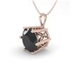 Image 1 : 1 CTW Black Certified Diamond Solitaire Necklace 18K Rose Gold - REF-42W2F - 35873