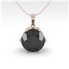 Image 2 : 1 CTW Black Certified Diamond Solitaire Necklace 18K Rose Gold - REF-42W2F - 35873