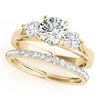 Image 1 : 1.67 CTW Certified VS/SI Diamond 3 Stone 2Pc Wedding Set 14K Yellow Gold - REF-255N6Y - 32032