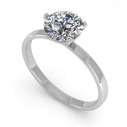 1.0 CTW Certified VS/SI Diamond Engagement Ring 14K White Gold - REF-315W2F - 38326