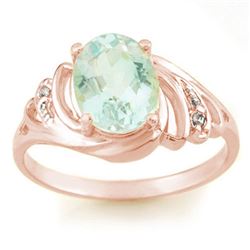 2.04 CTW Aquamarine & Diamond Ring 14K Rose Gold - REF-39M3H - 11552