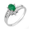 Image 1 : 1.03 CTW Emerald & Diamond Ring 10K White Gold - REF-30A8X - 11018