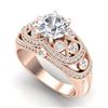 Image 1 : 2 CTW VS/SI Diamond Solitaire Art Deco Ring 18K Rose Gold - REF-581W8F - 37113