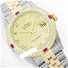 Image 1 : Rolex Ladies Two Tone 14K Gold/SS, Roman Dial & Diam/Ruby Bezel, Sapphire Crystal - REF-428T6K