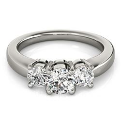 0.75 CTW Certified VS/SI Diamond 3 Stone Ring 18K White Gold - REF-128H5A - 28062