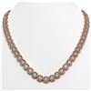 Image 1 : 37.60 CTW Cushion Diamond Designer Necklace 18K Rose Gold - REF-6959A6X - 42714