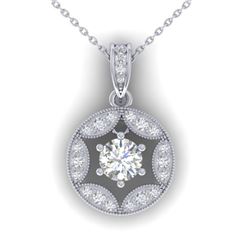 1.5 CTW Certified VS/SI Diamond Art Deco Stud Necklace 14K White Gold - REF-363W3F - 30453