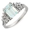 Image 1 : 2.12 CTW Aquamarine & Diamond Ring 10K White Gold - REF-26W9F - 11265