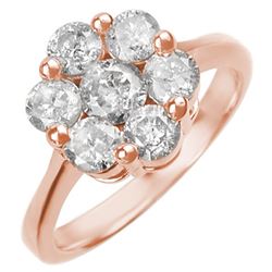 1.50 CTW Certified VS/SI Diamond Ring 14K Rose Gold - REF-166K8W - 10071