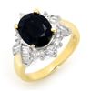 Image 1 : 4.40 CTW Blue Sapphire & Diamond Ring 14K Yellow Gold - REF-77W6F - 13422