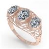 Image 2 : 2 CTW Past Present Future VS/SI Oval Cut Diamond Ring 18K Rose Gold - REF-421F6N - 36065