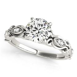 0.85 CTW Certified VS/SI Diamond Solitaire Antique Ring 18K White Gold - REF-196Y8K - 27270