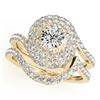 Image 1 : 2.48 CTW Certified VS/SI Diamond 2Pc Wedding Set Solitaire Halo 14K Yellow Gold - REF-547N6Y - 31306