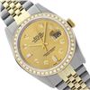 Image 1 : Rolex Men's Two Tone 14K Gold/SS, QuickSet, Diamond Dial & Diamond Bezel - REF-563A2N