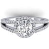 Image 1 : 2 CTW Certified VS/SI Diamond Solitaire Micro Halo Ring 14K White Gold - REF-512M2H - 30378