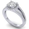Image 2 : 2 CTW Certified VS/SI Diamond Solitaire Micro Halo Ring 14K White Gold - REF-512M2H - 30378