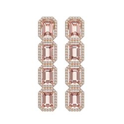 10.73 CTW Morganite & Diamond Halo Earrings 10K Rose Gold - REF-272A5X - 41439