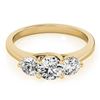 Image 1 : 1 CTW Certified VS/SI Diamond 3 Stone Solitaire Ring 18K Yellow Gold - REF-158T4M - 28013