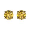Image 1 : 1.08 CTW Certified Intense Yellow SI Diamond Solitaire Stud Earrings 10K Yellow Gold - REF-116Y3K - 