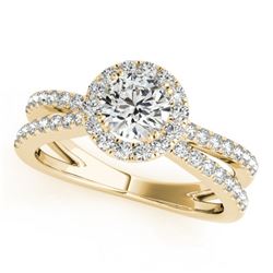 2 CTW Certified VS/SI Diamond Solitaire Halo Ring 18K Yellow Gold - REF-509F5N - 26628