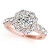 Image 1 : 2.9 CTW Certified VS/SI Diamond Solitaire Halo Ring 18K Rose Gold - REF-634A8X - 26270