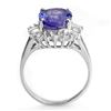 Image 2 : 4.06 CTW Tanzanite & Diamond Ring 18K White Gold - REF-113Y6K - 14175