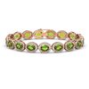 Image 1 : 21.13 CTW Peridot & Diamond Halo Bracelet 10K Rose Gold - REF-286H5A - 40629