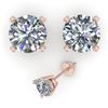 Image 2 : 1.50 CTW VS/SI Diamond Stud Designer Earrings 18K Rose Gold - REF-306T8M - 32294
