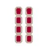 Image 1 : 12.33 CTW Ruby & Diamond Halo Earrings 10K Rose Gold - REF-168F2N - 41430