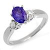 Image 1 : 1.25 CTW Tanzanite & Diamond Ring 18K White Gold - REF-53A8X - 11229