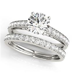 1.91 CTW Certified VS/SI Diamond Solitaire 2Pc Wedding Set 14K White Gold - REF-401M5H - 31607