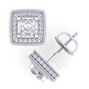Image 4 : 2.01 CTW Princess VS/SI Diamond Solitaire Art Deco Earrings 18K White Gold - REF-245T5M - 37127